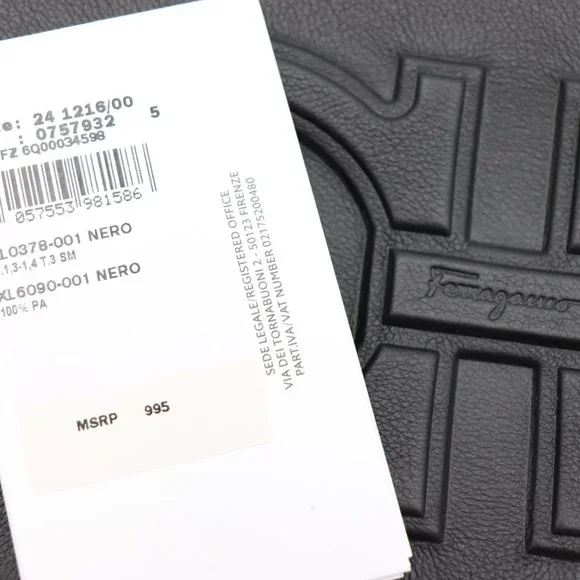 NWT Salvatore Ferragamo Men's Black Leather Double Gancio Dopp Kit Toiletry Bag - Picture 7 of 7